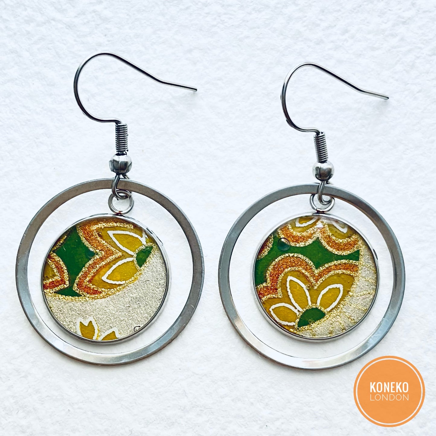 Yuzen Washi Japanese Paper Earrings 47