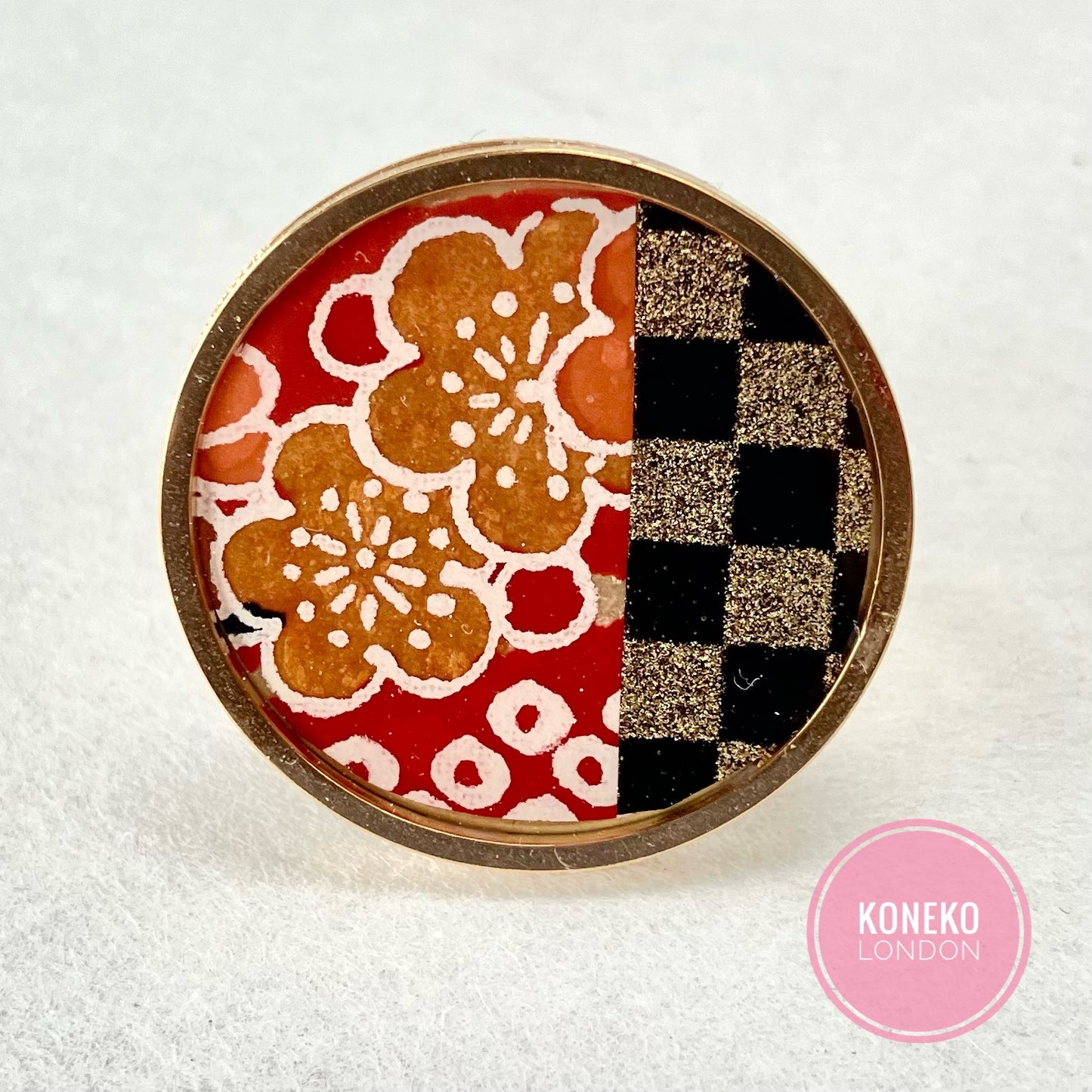 Yuzen Washi Japanese Paper Ring Round Large 02