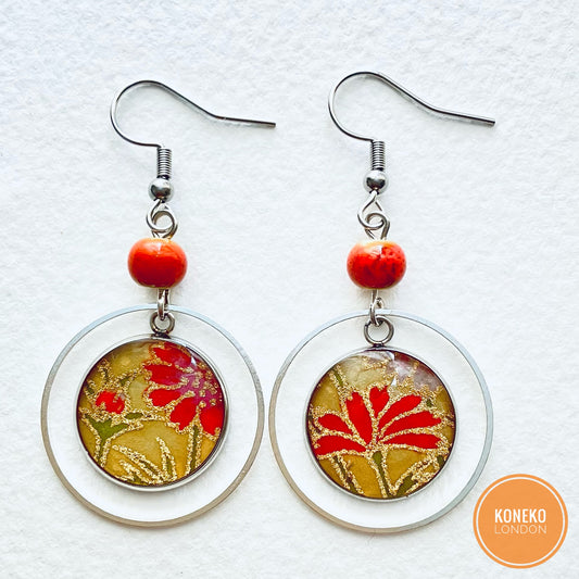 Yuzen Washi Japanese Paper Earrings 43