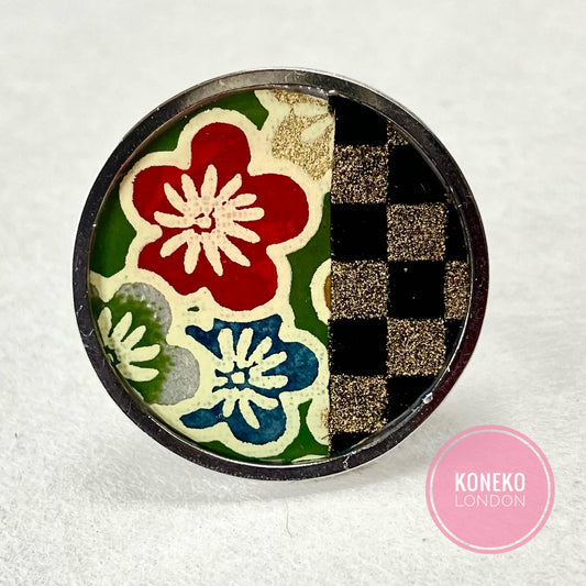 Yuzen Washi Japanese Paper Ring Round Large 04