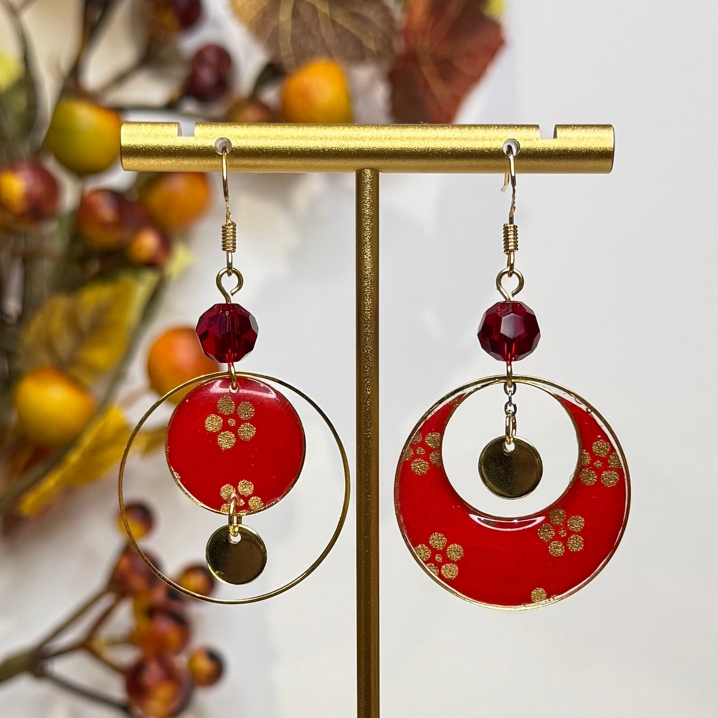 Autumn Collection Yin & Yang series Hook earrings 01