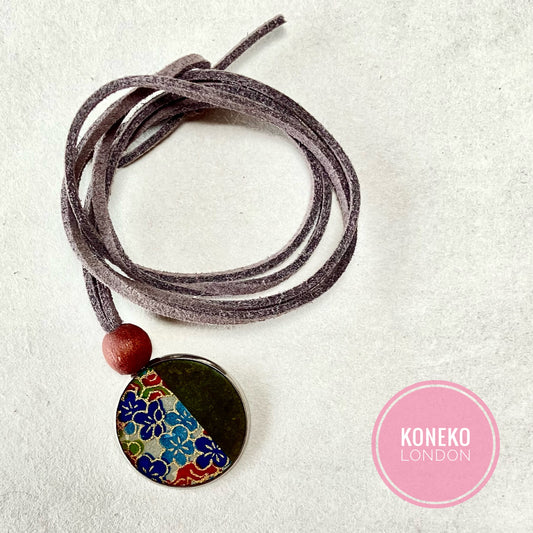 Yuzen Washi Japanese Paper Necklace 03