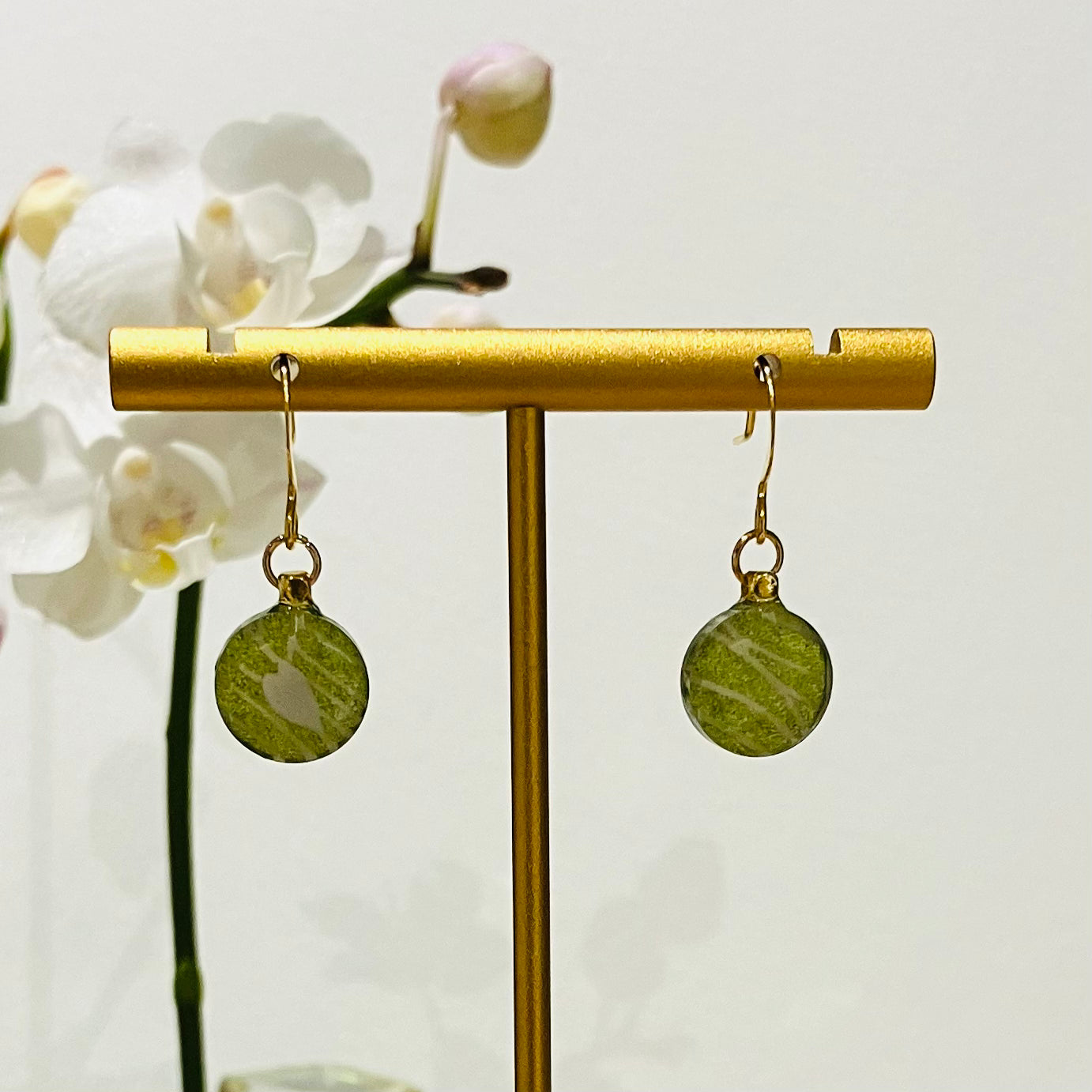 Hook Earrings Gold plated stainless steel small 03