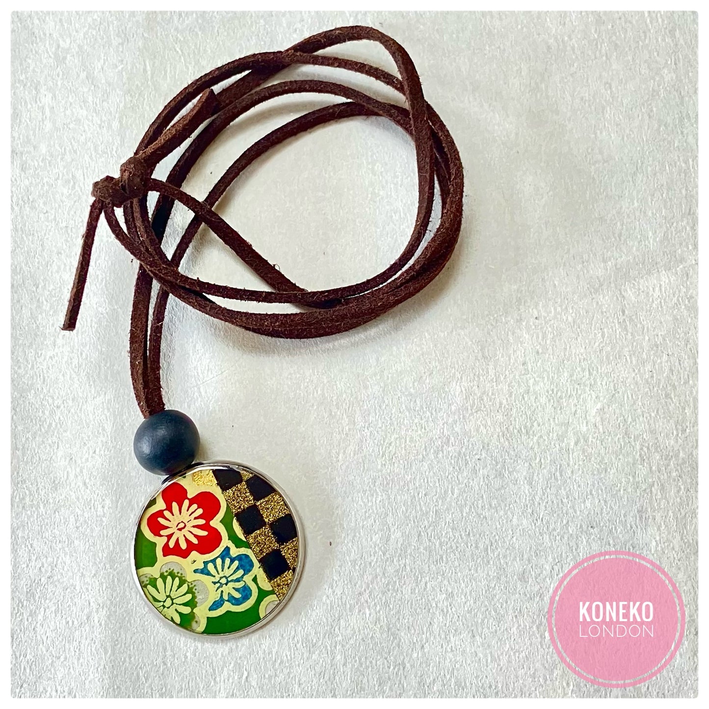 Yuzen Washi Japanese Paper Necklace 01