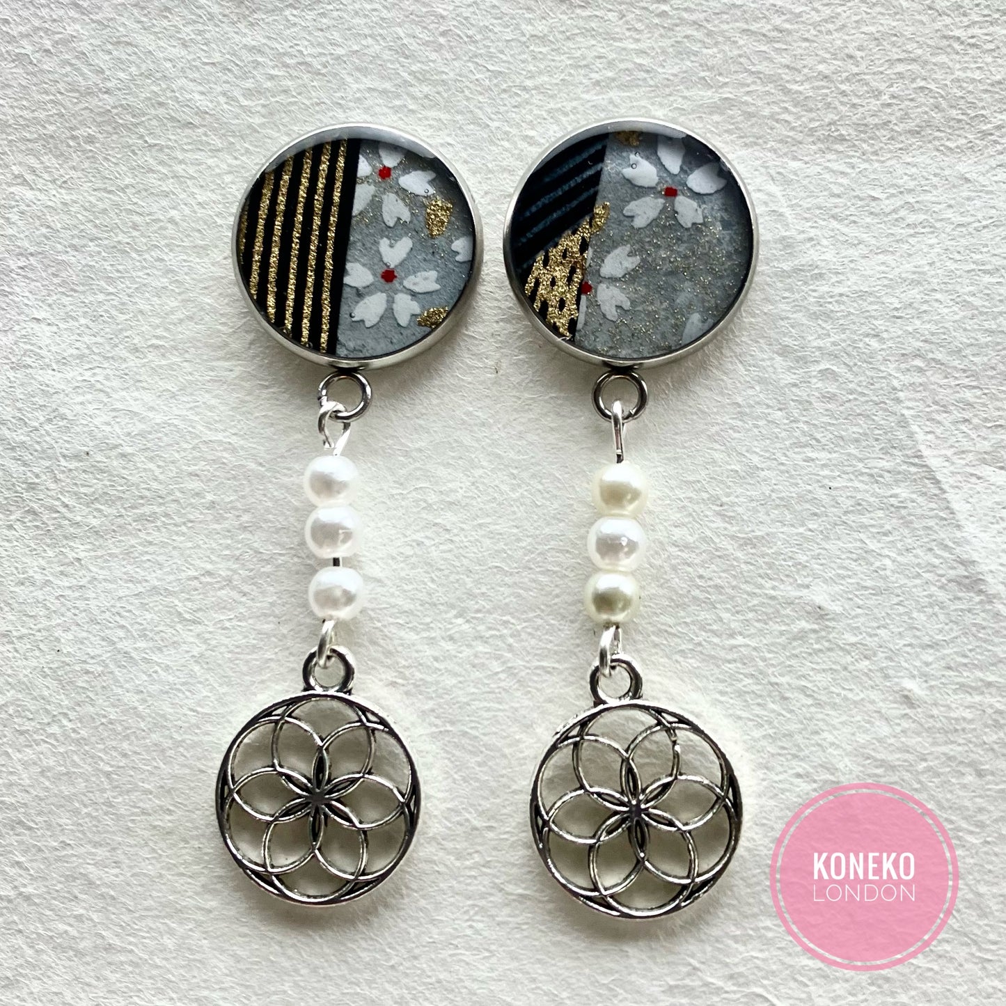 Yuzen Washi Japanese Paper Earrings 15