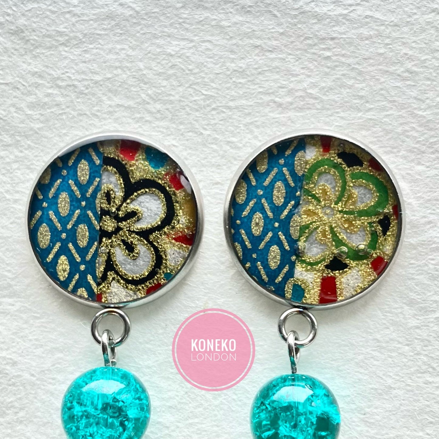 Yuzen Washi Japanese Paper Earrings 12